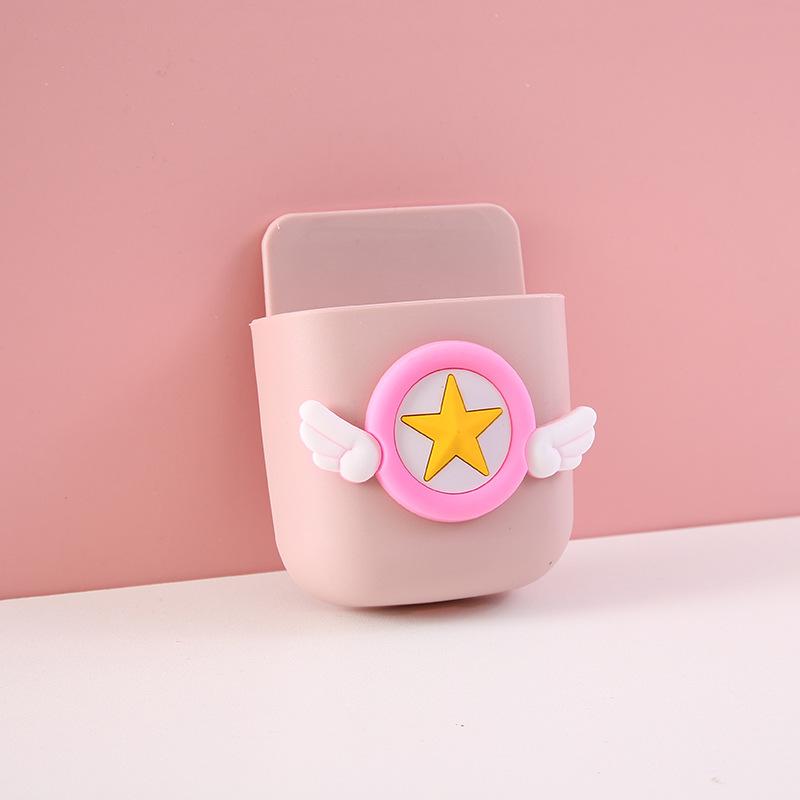 Мультяшный настенный ящик для хранения вещей, зарядное устройство для мобильного телефона, ящик для хранения с дистанционным управлением, прикроватная вешалка, настенный держатель, организация