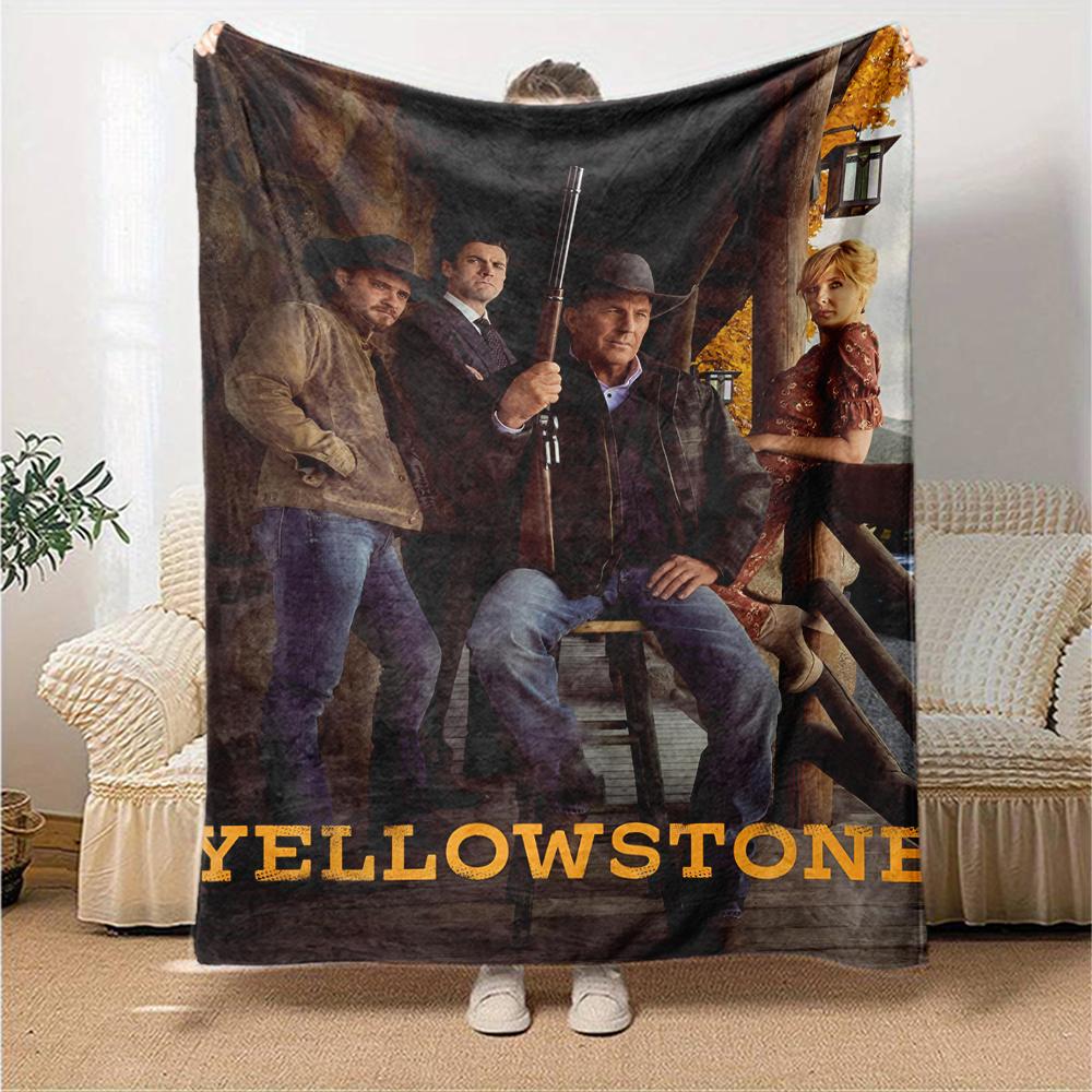 Yellowstone Theme Printed Blanket - Perfect for Couch, Bed, Travel & Outdoor Use | Machine Washable, Cozy & Durable.