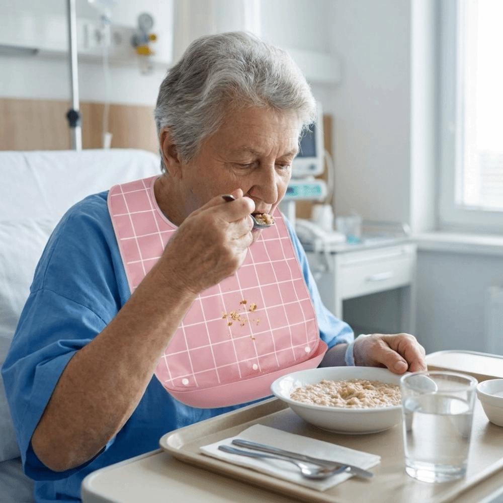 Waterproof Adult Bib Washable Eating Smock Comfortable Feeding Bib  Elderly Care