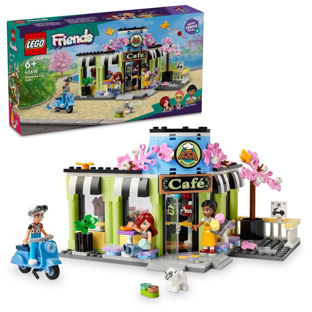Игрушка LEGO Friends Кафе Хартлейк Сити, Подарок на день рождения, Обучающие строительные блоки, Ролевая игра для девочек и мальчиков 6, 7, 8 и 9 лет, Модель 42618