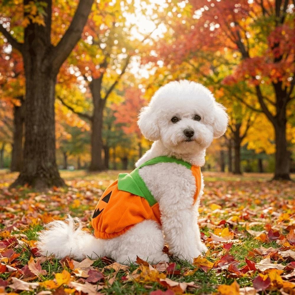 Pumpkin Printed Pumpkin Pet Overalls Cartoon Pet Halloween Outfit Pet Halloween Costume Festive