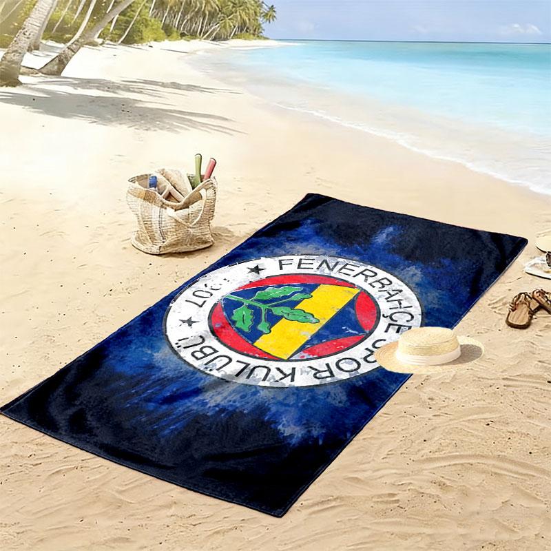 Пляжное полотенце с принтом логотипа Fenerbahce SK, Большое, Мягкое, Быстросохнущее, для Пляжа, Кемпинга, Плавания
