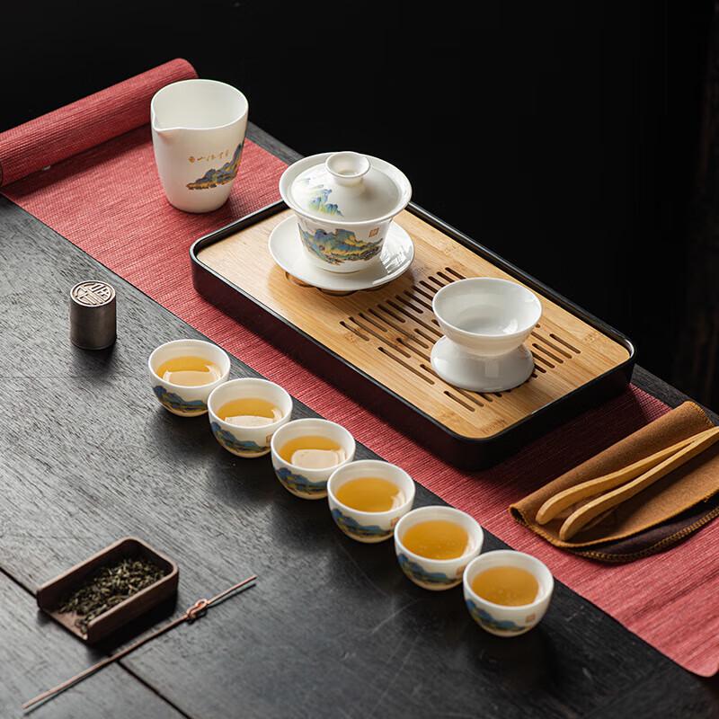 Chaxun Yangzhi White Porcelain Travel Kung Fu Tea Set