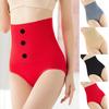 Women Postpartum Panties Seamless High Waist Tummy Control Slimming Butt Lift Solid Color Soft Breathable Elastic Anti-septic Plus Size Lady
