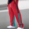 Мужские фанковые брюки повседневные цветные блоки на пуговицах брюки спортивные штаны мужские прямые штанины