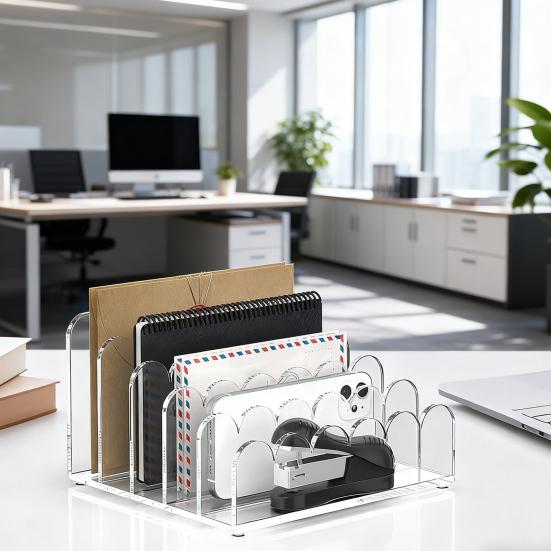 Акриловый органайзер для почты настольный прозрачный сортировщик документов вертикальный держатель для файлов 5-секционная подставка для файлов органайзер для стола