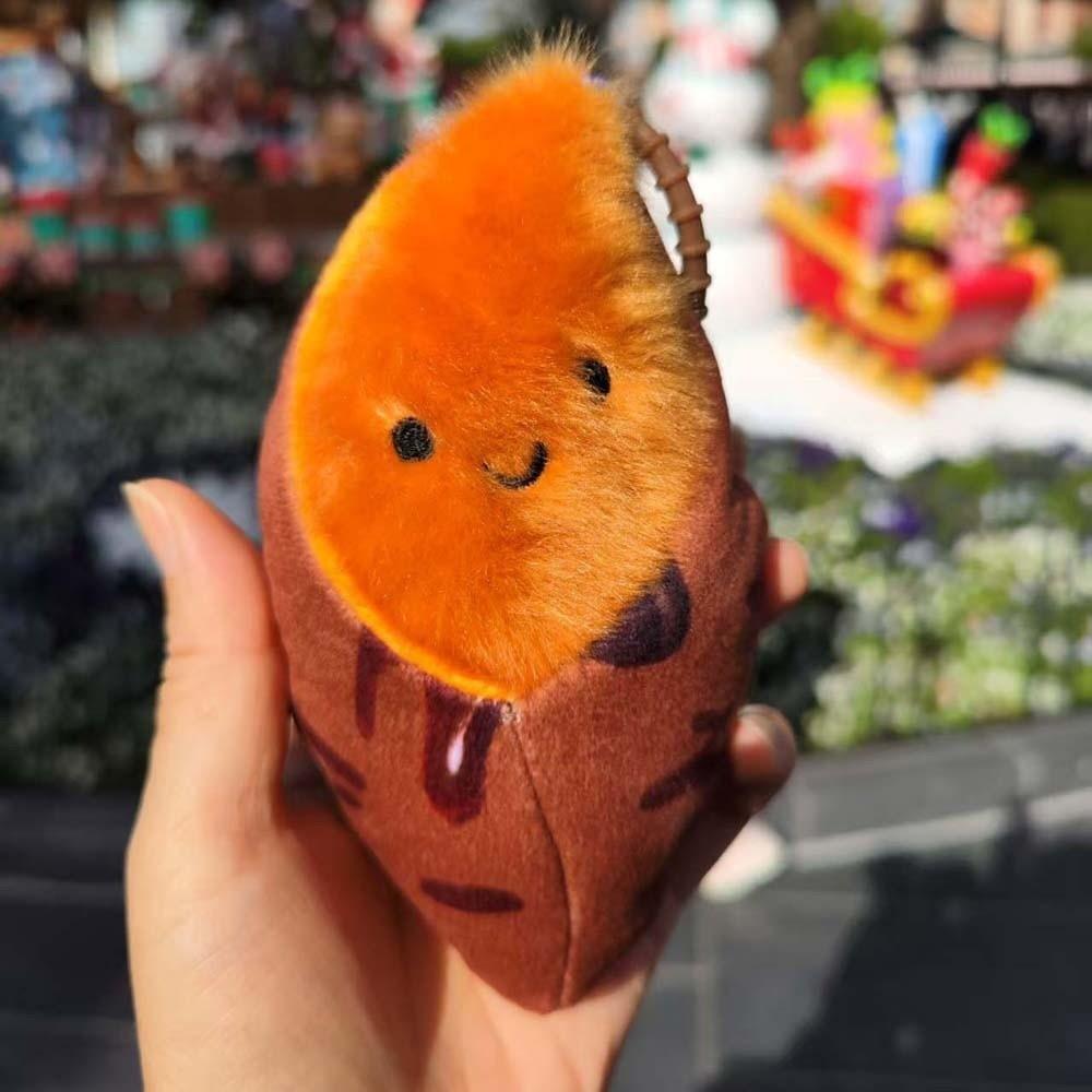 Soft Sweet Potato Keychain Cartoon Plush Doll Key Ring Roasted Sweet Potato Pendant Festival Gifts