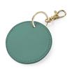 Personalized Round Imitation Leather Keychain with Gold Stamping and Engraving