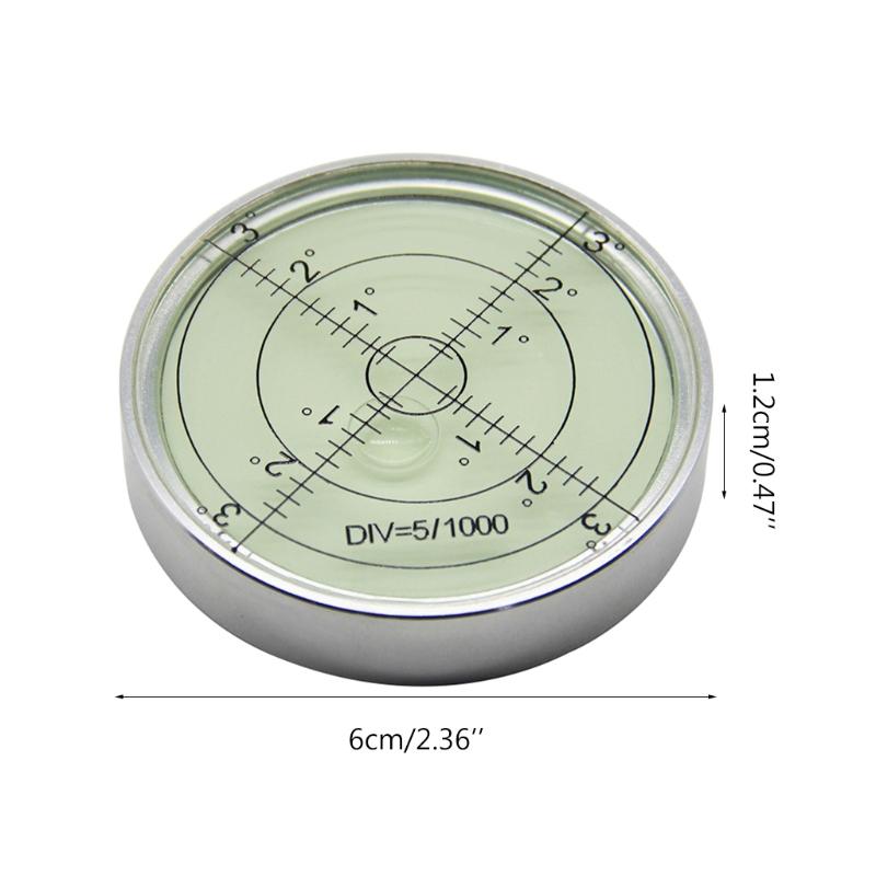 Aluminium for Case Bullseye Spirit Bubble Surface Level Rv Leveling Bubble Round Inclinometers Ø60mm Accuracy 15'/2