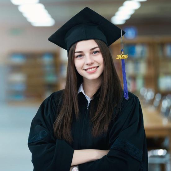 Кепка для выпускников для взрослых, кепка бакалавра, регулируемый размер, эластичный ремешок, плоский верх, эластичный ремешок, кепка с кисточками, штамп 2025 г.