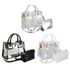 Women Waterproof Transparent Shoulder Bag 2 In 1 Jelly Handbag