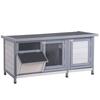 Winterproof wooden rabbit hutch, 112x50x54 cm, with bitumen roof, 2 doors, metal mesh, suitable for rabbits and guinea pigs, outdoor, grey and black