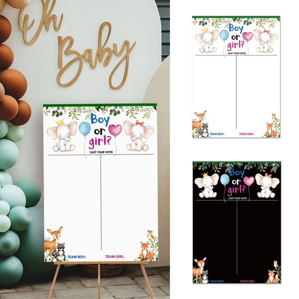 Paper Gender Revealed Voting Game Festive He or She Poster Board Boy or Girl Poster Board Boy Girl