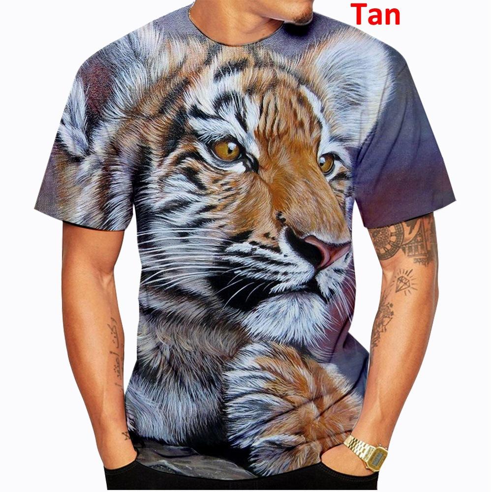 Мужская футболка из серии Animal Tiger, летняя футболка с коротким рукавом, футболки с 3D принтом, мужские футболки, повседневная одежда