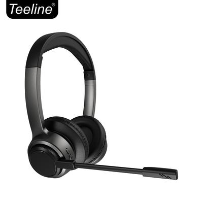Беспроводные накладные наушники BT5.3 с USB-C, поворотным микрофоном и регулятором громкости для колл-центров и ПК-встреч