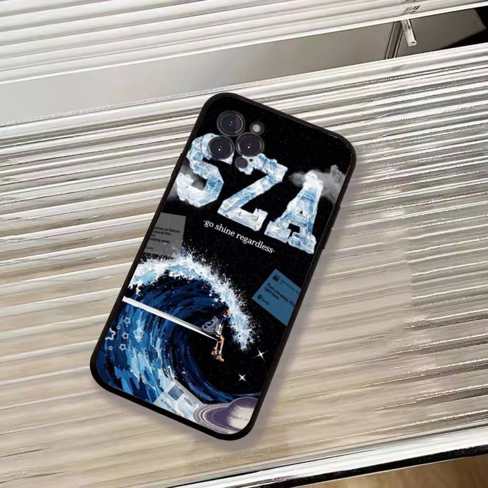 Модный Чехол для Телефона S-SZA Для iPhone 17,16,15,14,13,12,11 Plus,Pro Max,XS,Мягкий Черный Чехол