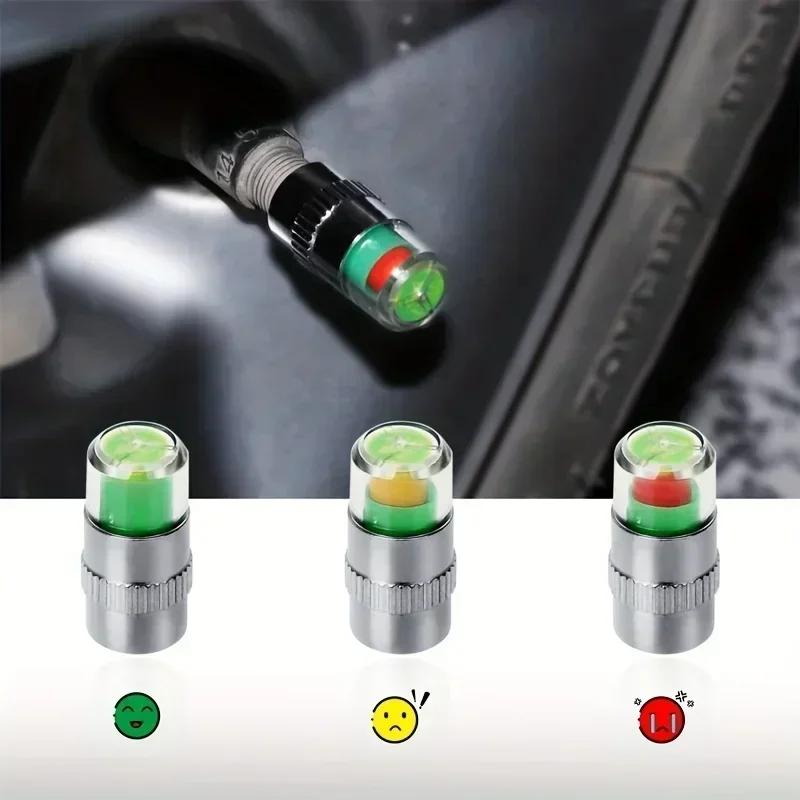 4/8Pcs Tire Pressure Monitor Pressure Gauge Cap Sensor Indicator Alert Monitoring Tools Kit Car Accessories