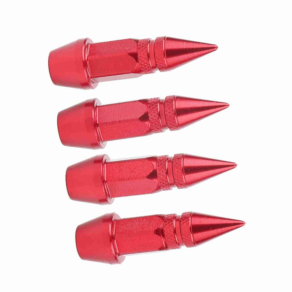 4Pcs Aluminum Alloy Spike Wheel Tire Valve Stem Car Truck Air Dust Caps Covers Red