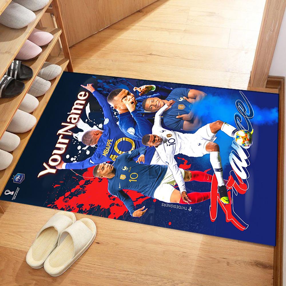 Mbappe 121 Customizable Name Area Rug Perfect for Dining Room Kitchen Game Room Entryway Anti-slip Rug Anime Office Decor Best for Christmas