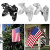 Flag Pole Holder Wall Mount Flagpole Bracket 2 Positions Aluminum Alloy Flagpole Mount for 1" Diameter Flag Pole Outdoor Porch Decor