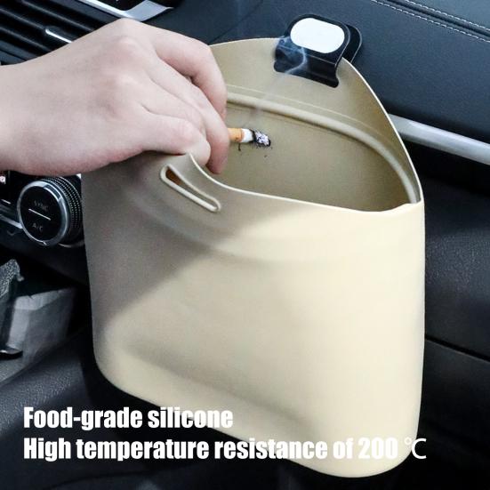 Car Garbage Bag Organizer Foldable Silicone Car Trash Organizer Waterproof Leakproof Trash Bin for Vehicle Door Seat Back Storage