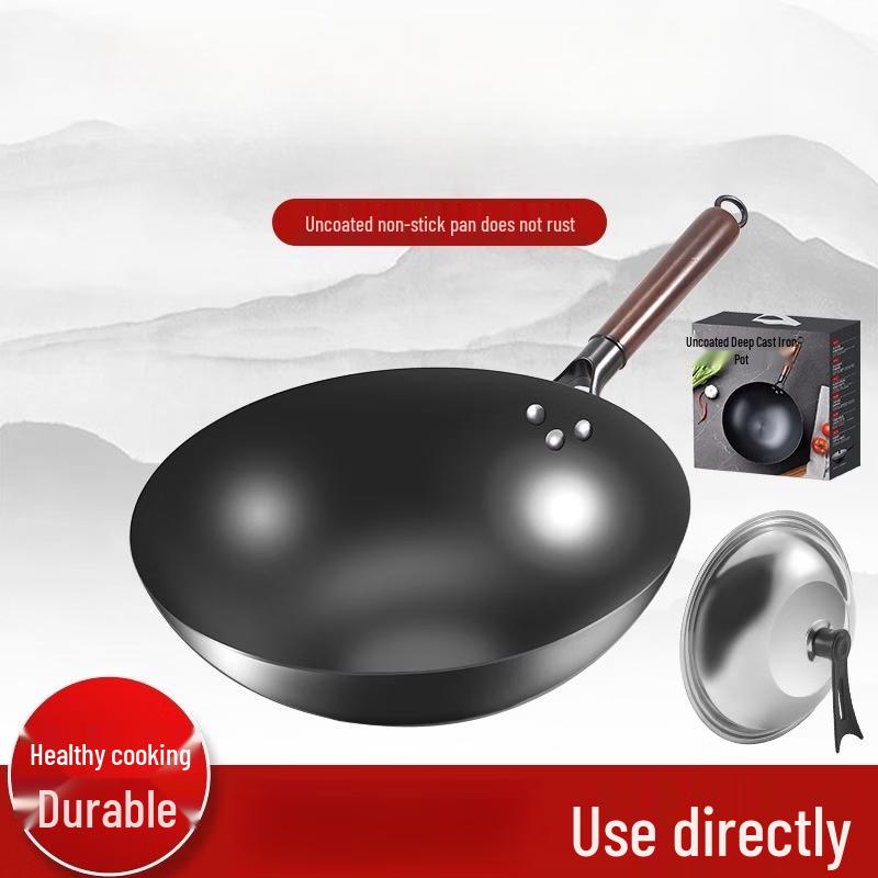 Zhishi 34cm Wrought Iron Stir-fry Wok