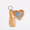 Mini Heart Makeup Mirror Comb Keychain Women Bag Pendant Simple Car Keyring Backpack Mobile Phone Decorative Jewelry Gifts