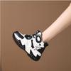Soft Leather Dad Shoes Women's Autumn New Thick-soled Inner Height-increasing Women's Shoes High-top Casual Shoes Panda Shoes Versatile
