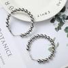 Vintage Gold Color Beads Hoop Earrings For Women Exaggerated Round Beaded Circle Big Hoops Earring Jewelry Female Pendients Gift