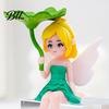 Fairy Garden Decor Miniature Figurines Little Girls Ornaments with Lotus Leaf for Desk Accessory Flower Pot Moss Landscapes Home Shelf Car Delicate