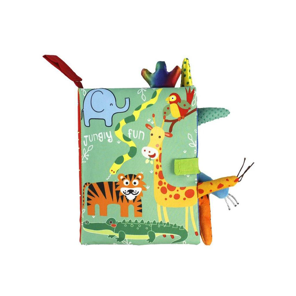0-36M Baby Early Learning Toy Tail Cloth Book Parent-child Interactive Sound Paper Puzzle Cloth Book Rattle