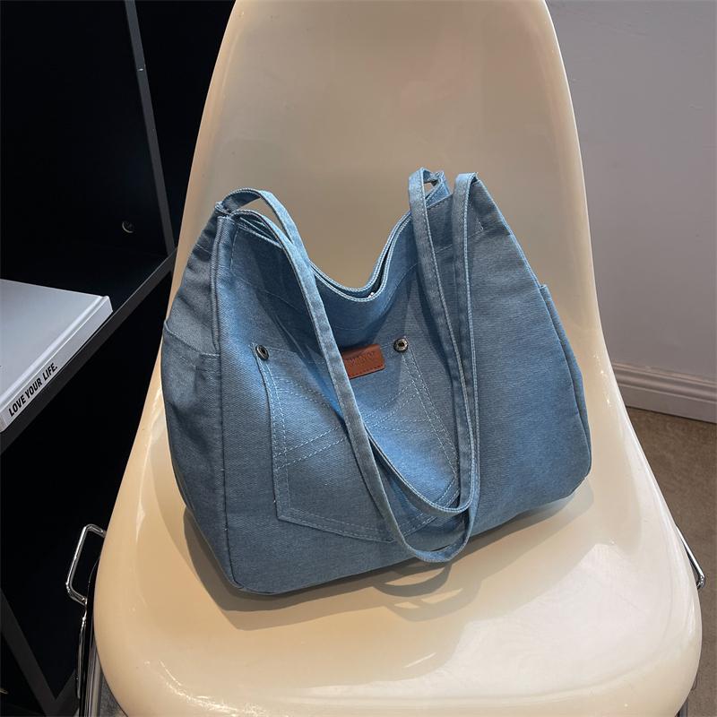 Новая женская легкая джинсовая водонепроницаемая сумка-тоут, дорожная сумка, большие повседневные сумки на плечо