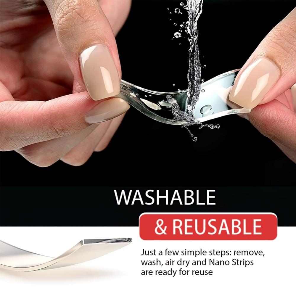 Reusable Multifunctional Double Sided Adhesive Tape, 60Pcs Double Sided Mounting Strong Sticky Wall Strips Transparent Tape Without Cropping