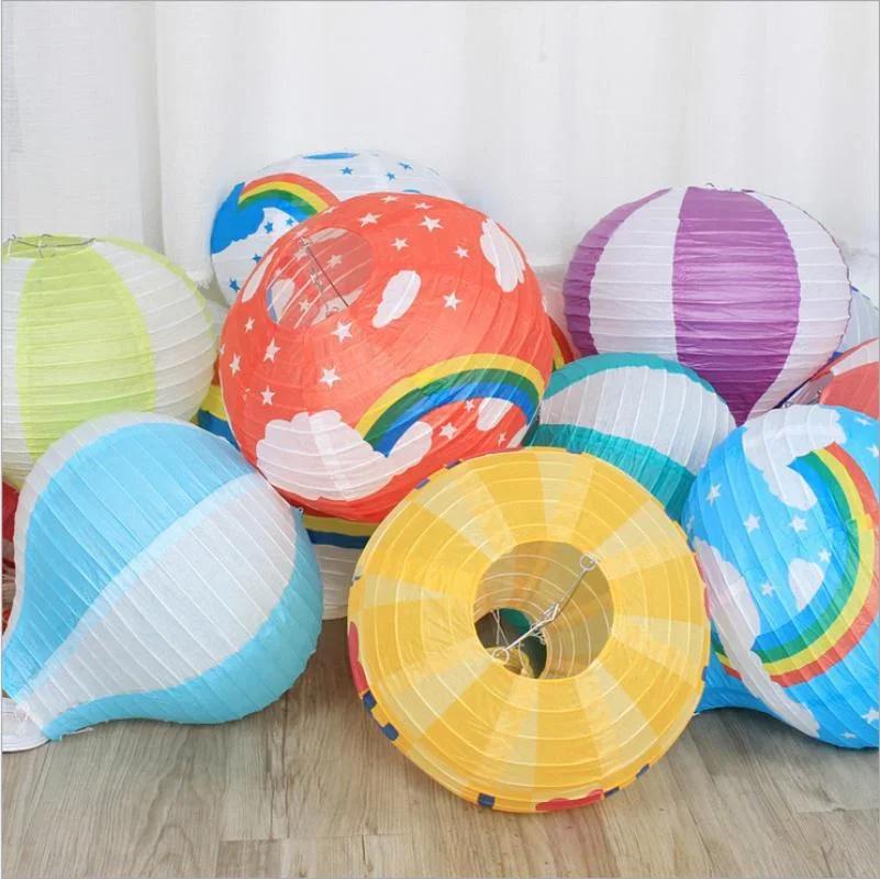 1 шт Санта-Клаус олень воздушный шар 12 дюймов бумажный фонарь абажур DIY поделки потолочные подвесные рождественские украшения праздничные принадлежности