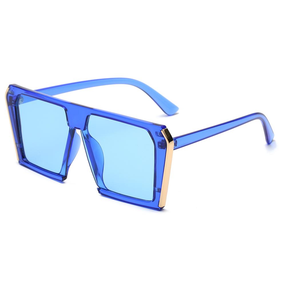 THREE HIPPOS Sun Glasses Women Plastic UV 400 Custom Logo 2020 New Arrivals Big Oversize Shades Mirror Flat Top Square Sunglass