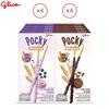 Glico Pocky Wholesome Duo Set, Biscuit Stick Coated with Blueberry Yoghurt & Chocolate Almond, 36 G X 8 Pcs - Thai Snack