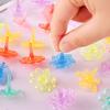 24Pcs Transparent Acrylic Spinning Top Portable Travel Kids Mini Gyroscope Educational Colorful Spinner Toy Toddlers Boys Girls Gift Party Favors