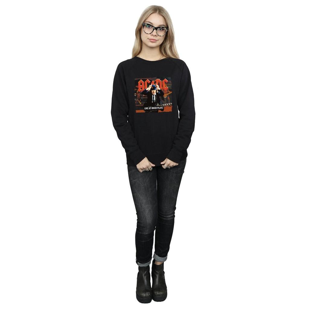 AC/DC Womens/Ladies Live At River Plate Columbia Records Sweatshirt