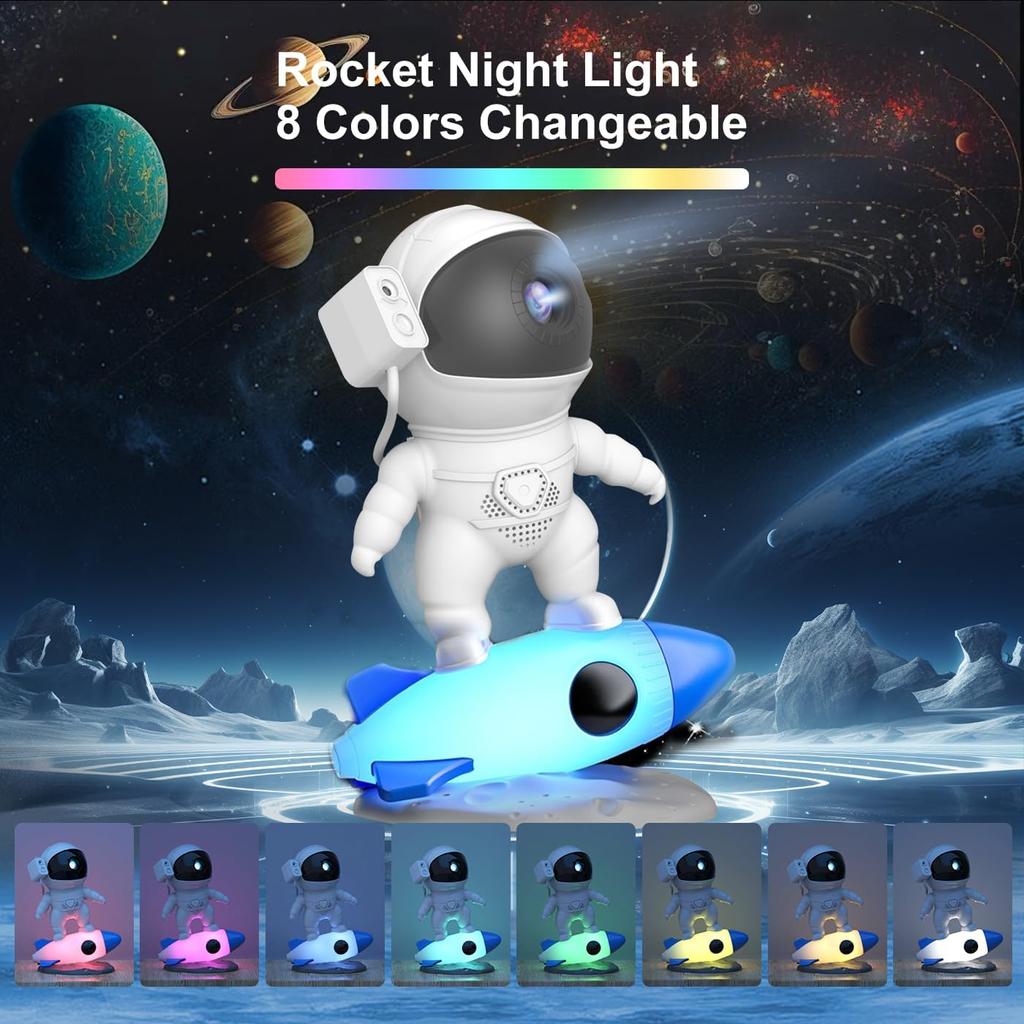 Ракета Астронавт Галактика Звездный проектор Ночной Светильник, Вращающийся на 360° Звездный Планетарий Туманность Светодиодная Лампа Для Детей Дом Спальня Подарок