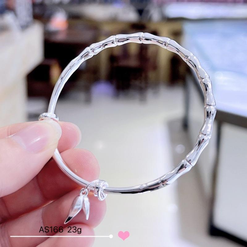 Zuyin 999 Pure Silver Bamboo Bracelet for Women Pure Silver Youth Personalized Bamboo News Safe Pattern Solid Push Pull Bracelet