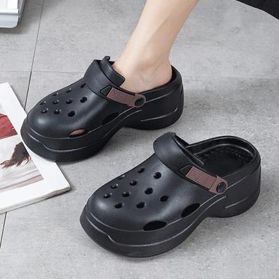 Модные женские клоги на массивной платформе, сандалии-клинья из ЭВА с толстой подошвой для женщин 2025, летние нескользящие пляжные шлепанцы, дышащие садовые туфли