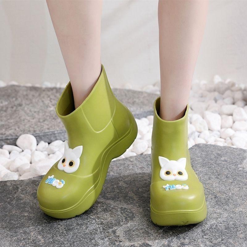 Duck Aqua Shoes женские водонепроницаемые резиновые сапоги конфетного цвета водонепроницаемые сапоги для молодежи для девочек EVA водонепроницаемые сапоги женские розовые до середины голени дождевые сапоги