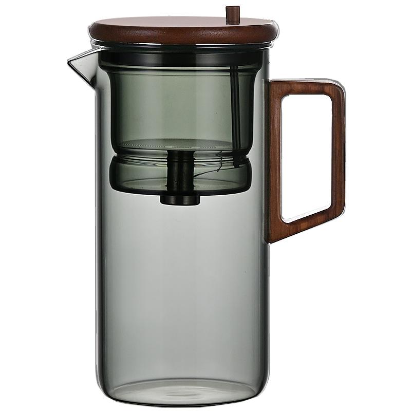 Stainless Steel Teapot Accessories Heat-resistant Glass Black Walnut One Keyed Water Thickening Household Tea Separation Cup New