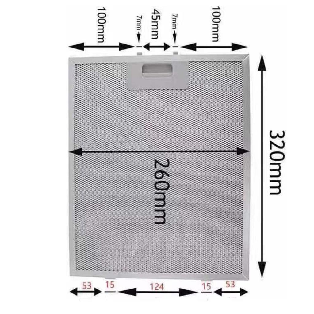 Фильтры для вытяжки Металлическая сетка Вентиляционный фильтр вытяжки 320 x 260 мм