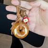 Bagel Palm-leaf Fan Pendant Bow Croissant Bag Accessory Kawaii Simulated Food Key Chain  Gift