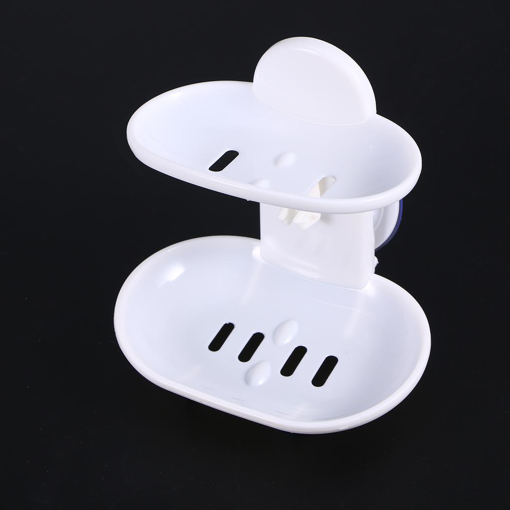 Двойная мыльница на сильной присоске, подставка для мыла, стакан, поддон для душа, ванной комнаты (белый)