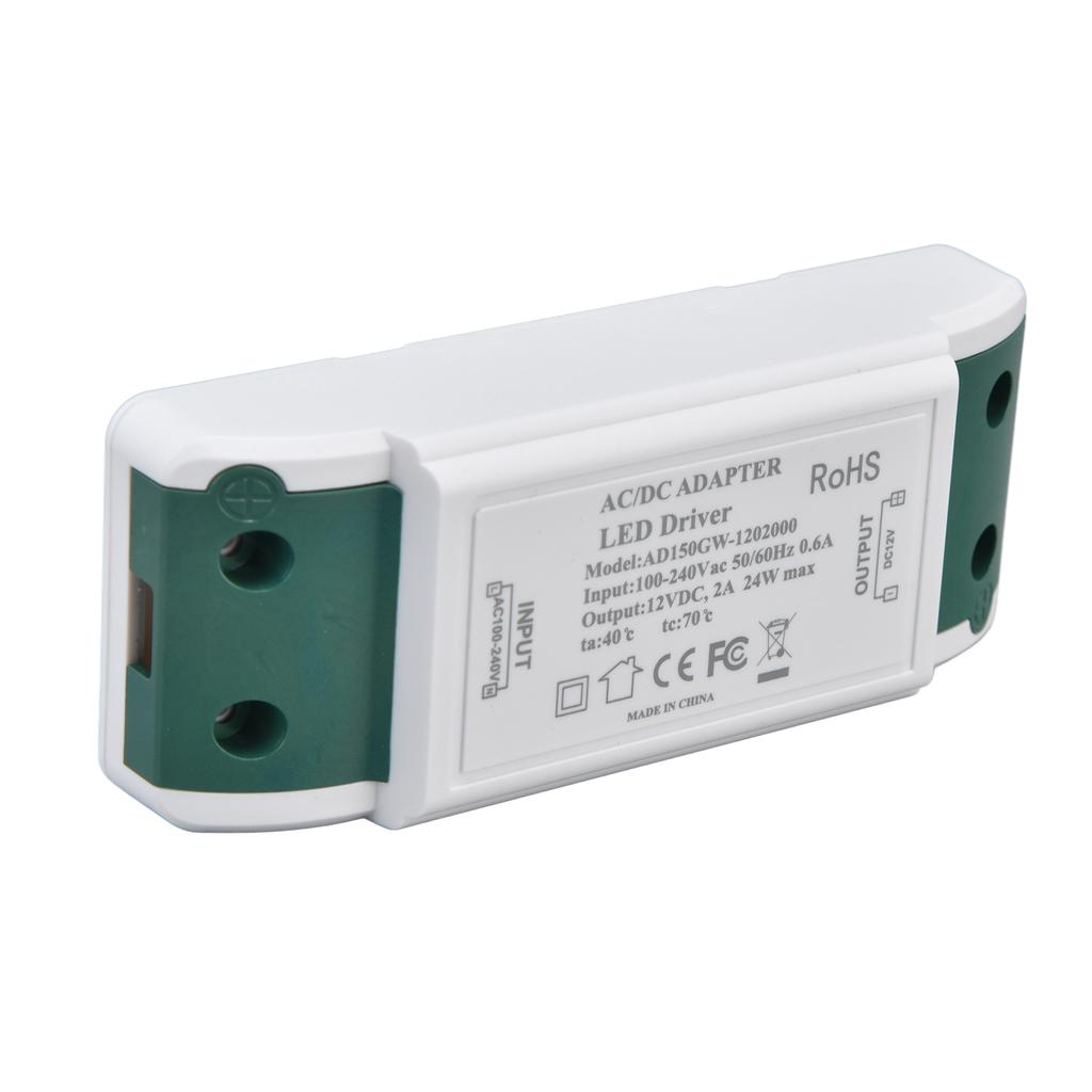 LED Driver 12V DC 24W 2A LED Power Transformer for LED Strip Light and Cabinet Light AC100‑240V