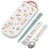 Children's Antibacterial Slide Trio Set Lunch Box Chopsticks Spoon Fork Sanrio Characters X Akiko Obuchi Girls Made In Japan TACC2AG-A