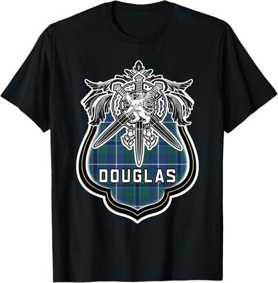 НОВЫЙ ОГРАНИЧЕННЫЙ Douglas Шотландский Клановый Семейный Тартан Лев Меч Имя Футболка S-3XL