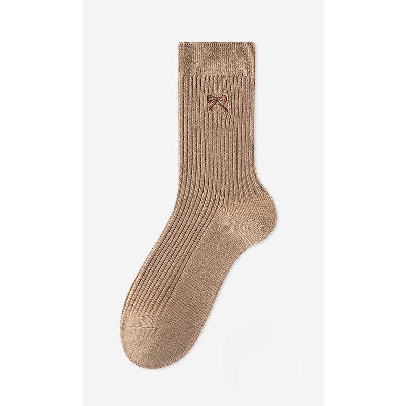 Женские осенние антибактериальные и дезодорирующие носки, носки средней длины из чистого хлопка, дышащие и влагоотводящие универсальные носки